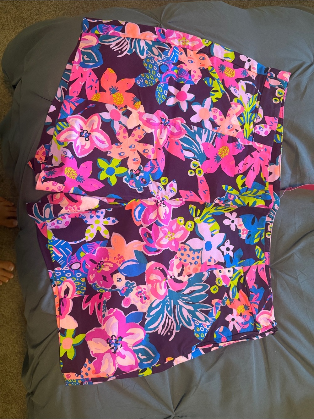 Lilly Pulitzer Floral Print Shorts — Pink, Blue & Green